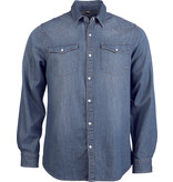 Kariban Heren denim overhemd lange mouwen