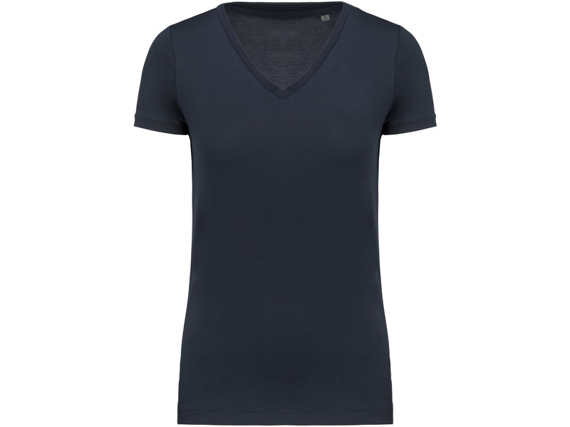 Kariban Dames-t-shirt Supima® V-hals korte mouwen