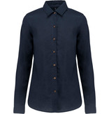 Kariban Damesoverhemd van linnen met lange mouwen Kariban Damesoverhemd van linnen met lange mouwen