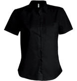 Kariban Dames Poplin Blouse Korte Mouwen