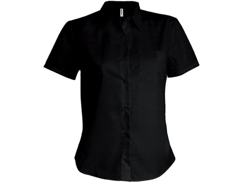 Kariban Dames Poplin Blouse Korte Mouwen