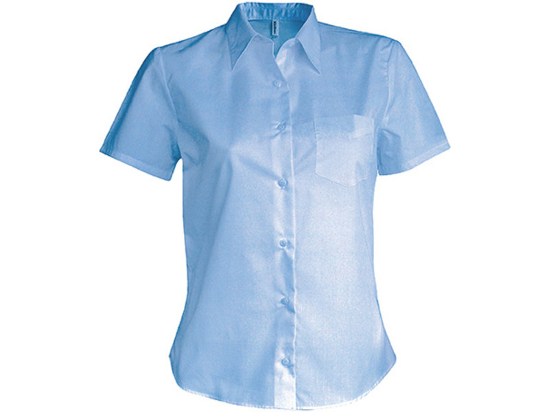 Kariban Dames Poplin Blouse Korte Mouwen