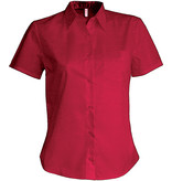 Kariban Dames Poplin Blouse Korte Mouwen