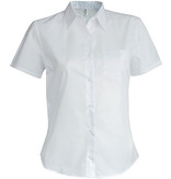 Kariban Dames Poplin Blouse Korte Mouwen