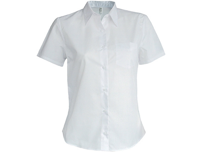 Kariban Dames Poplin Blouse Korte Mouwen