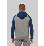 Proact Fleece met rits en tweekleurige capuchon unisex