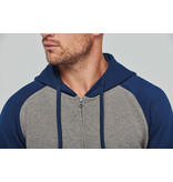 Proact Fleece met rits en tweekleurige capuchon unisex