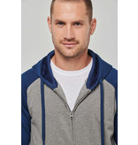 Proact Fleece met rits en tweekleurige capuchon unisex