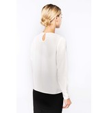 Kariban Damesblouse in crêpe met lange mouwen