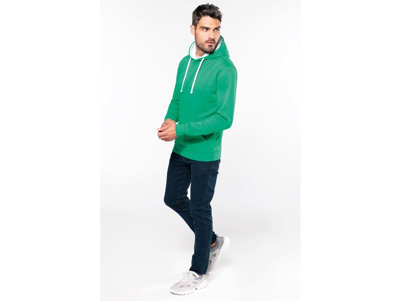 Kariban Hooded sweater met gecontrasteerde capuchon