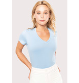 Kariban Dames T-shirt V-hals Korte Mouwen