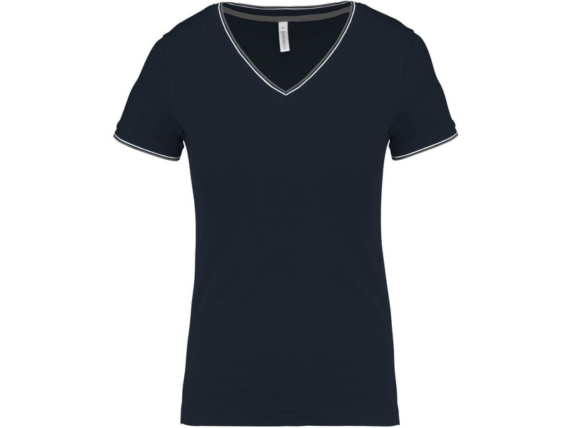 Kariban Dames-t-shirt piqué V-hals