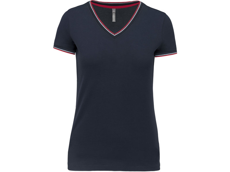 Kariban Dames-t-shirt piqué V-hals