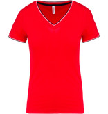 Kariban Dames-t-shirt piqué V-hals