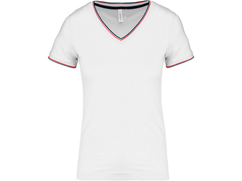 Kariban Dames-t-shirt piqué V-hals