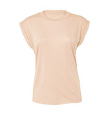 Bella + Canvas Ladies' flowy rolled-cuff T-shirt