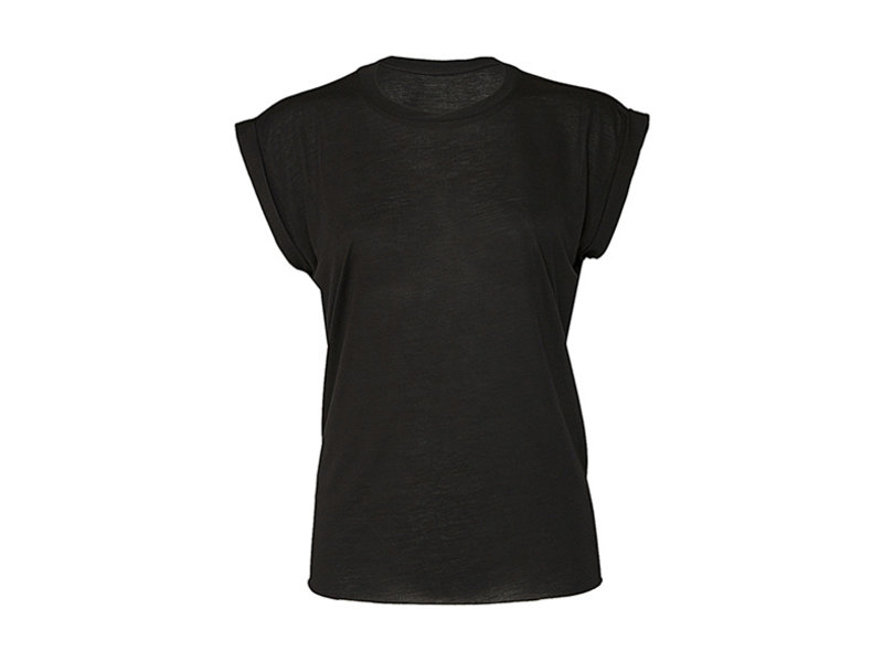 Bella + Canvas Ladies' flowy rolled-cuff T-shirt