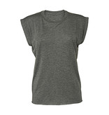 Bella + Canvas Ladies' flowy rolled-cuff T-shirt