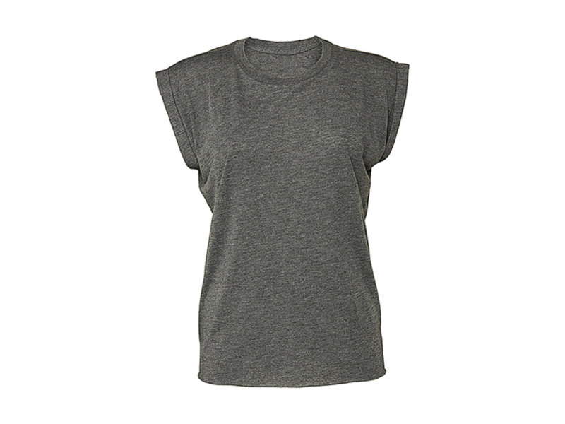 Bella + Canvas Ladies' flowy rolled-cuff T-shirt