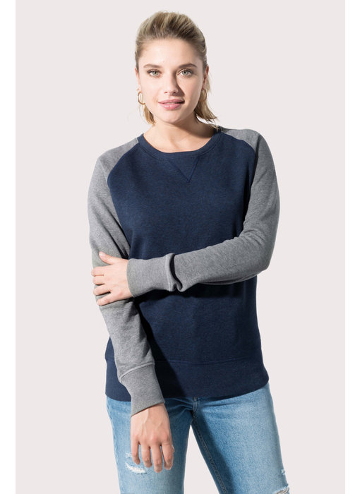 Kariban | K492 | Ladies' two-tone organic crew neck raglan sleeve sweatshirt