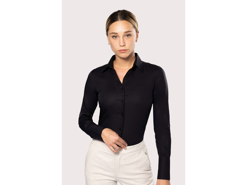 Kariban Dames non-iron blouse lange mouwen