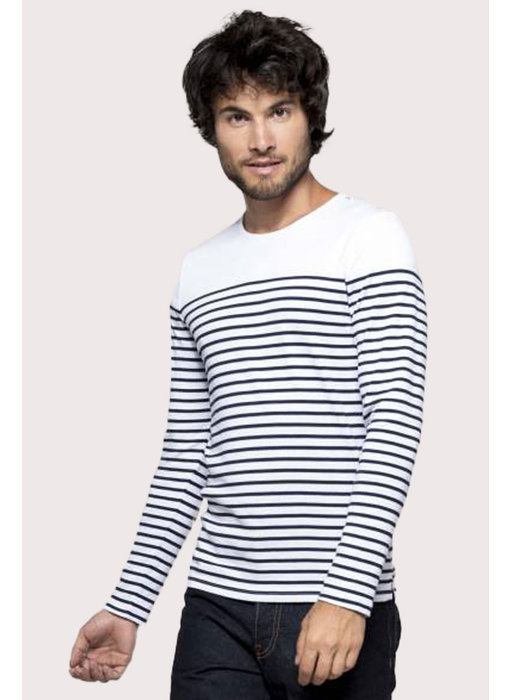 Kariban | K366 | Men’s long-sleeved Breton stripe top