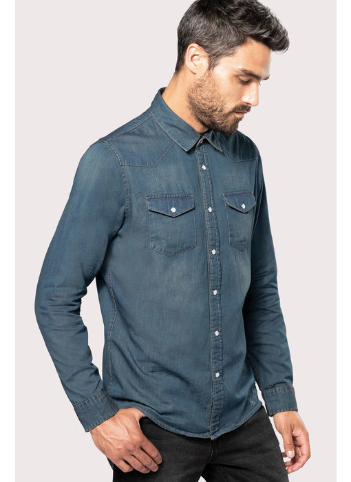 Kariban | K519 | Men's long-sleeved denim shirt