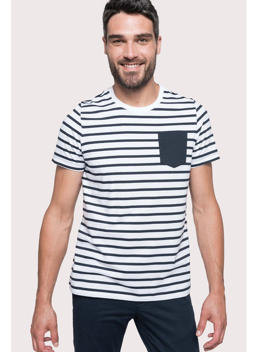 Kariban | K378 | Striped short sleeve sailor t-shirt with pocket