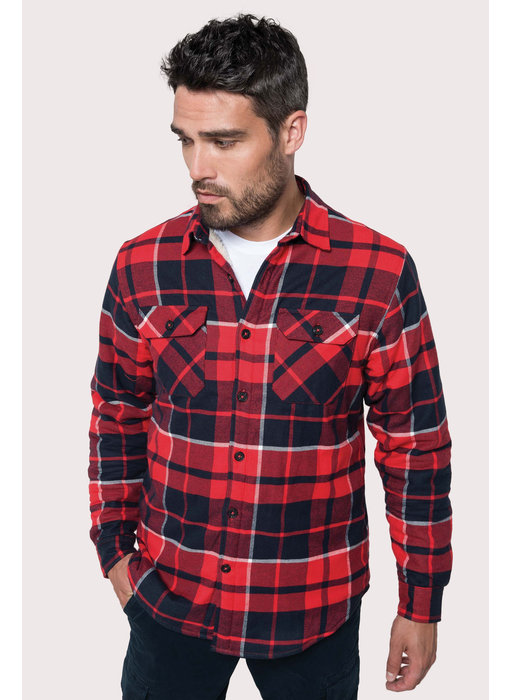 Kariban | K579 | Sherpa-lined checked SHIRT JACKET