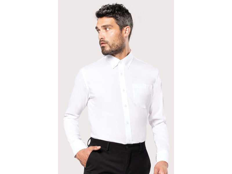 Kariban Heren non-iron overhemd lange mouwen