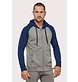 Proact Fleece met rits en tweekleurige capuchon unisex