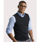 Russell Collection Mens V-Neck Sleeveless Knitted Pullover