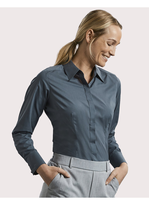 Russell Collection | RU924F | 712.00 | R-924F-0 | Ladies' LS Fitted Poplin Shirt