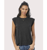 Bella + Canvas Ladies' flowy rolled-cuff T-shirt