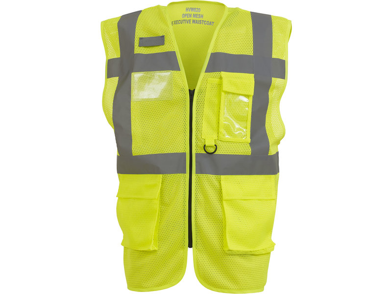 Yoko Hi-Vis Open Mesh Executive Waistcoat