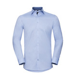 Russell Collection Tailored Contrast Herringbone Shirt LS