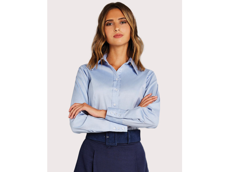 Kustom Kit Ladies Corporate Oxford Blouse LS