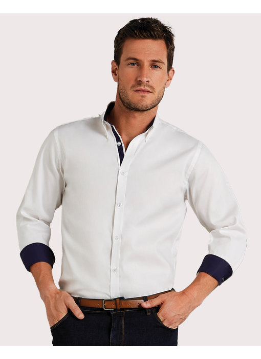 Kustom Kit | 790.11 | KK190 | Tailored Fit Premium Contrast Oxford Shirt