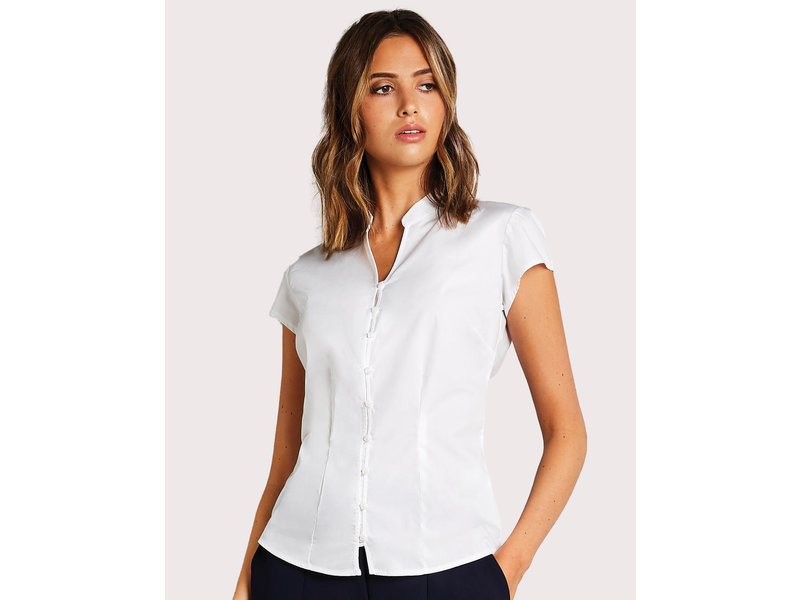 Kustom Kit Continental Blouse Mandarin Collar