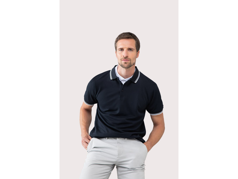 Henbury Men's Coolplus Short Sleeved Tipped Polo