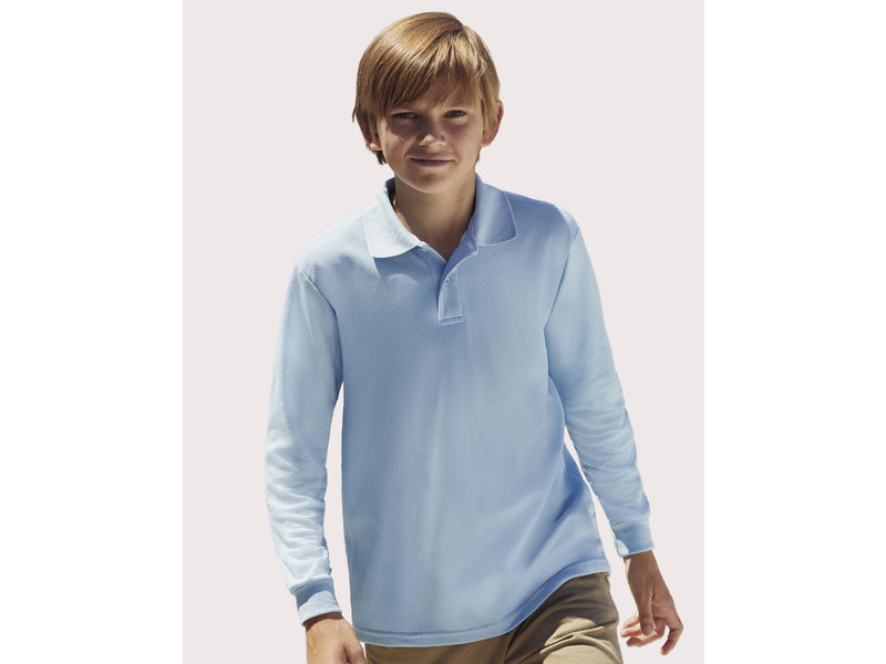 Fruit of the Loom Kids Long Sleeve Polo 65/35