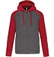 Proact Fleece met rits en tweekleurige capuchon unisex