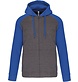 Proact Fleece met rits en tweekleurige capuchon unisex