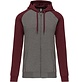 Proact Fleece met rits en tweekleurige capuchon unisex