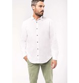 Kariban Men's long sleeve linen and cotton shirt