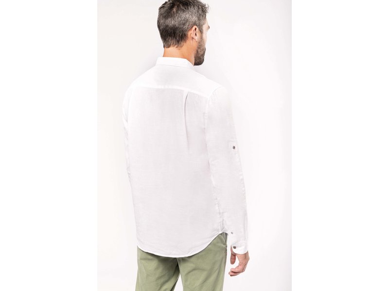 Kariban Men's long sleeve linen and cotton shirt