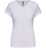 Kariban Dames-t-shirt V-hals korte mouwen