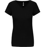 Kariban Dames-t-shirt V-hals korte mouwen