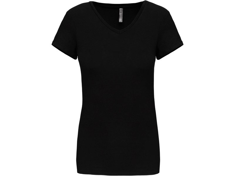 Kariban Dames-t-shirt V-hals korte mouwen