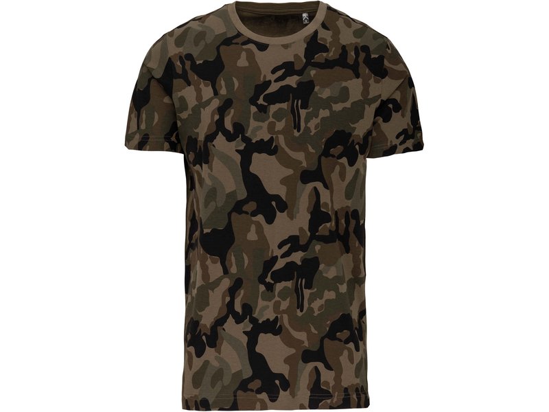 Kariban T-shirt camo korte mouwen